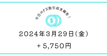 【2024年3月29日】FX取引収支報告｜投資は待つことも仕事