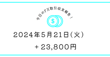 【2024年5月21日】FX収支取引記録｜動けばとれる＋リスクもある