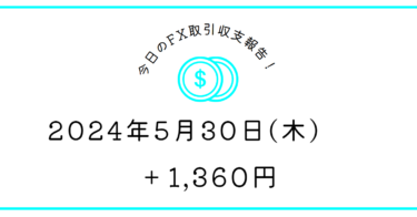 【2024年5月30日】FX収支取引記録｜勝負して負けるのはしょうがない