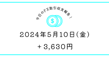 【2024年5月10日】FX収支取引記録｜あいかわらずチキン炸裂🐓