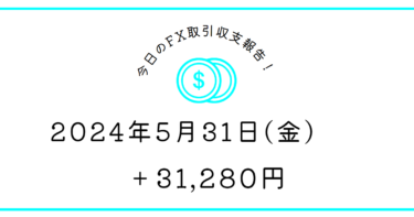 【2024年5月31日】FX収支取引記録｜最近NYで減らすことが多い