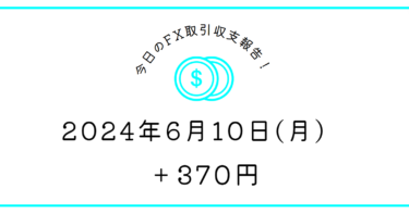 【2024年6月10日】FX収支取引記録｜チャンスを逃す