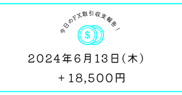 【2024年6月13日】FX収支取引記録｜指標でとってとられて