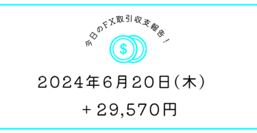 【2024年6月20日】FX収支取引記録｜肝心なところでエントリーできない病