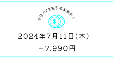 【2024年7月11日】FX収支取引記録｜チキンクリスプつよし