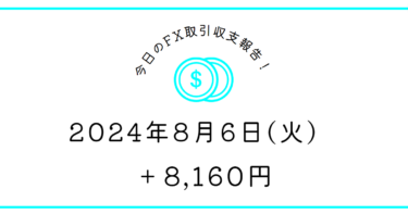 【2024年8月6日】FX収支取引記録｜ボラはあるがかみ合わず、むず過ぎる