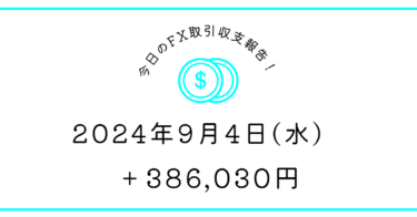 【2024年9月4日】FX収支取引記録｜アバダケダブラ！！