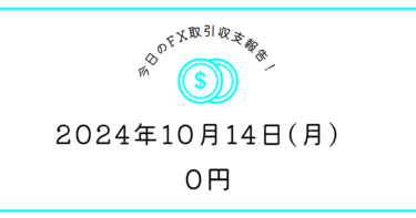 【2024年10月14日】FX収支取引記録｜久しぶりにノートレ