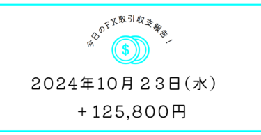 【2024年10月23日】FX収支取引記録｜少しずつでも前へ進もう