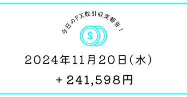 【2024年11月20日】FX収支取引記録｜ジリジリ上げは逆張りやりがち