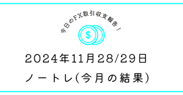 【2024年11月28/29日】FX収支取引記録｜11月の反省と今後の施策