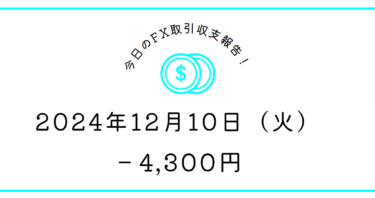 【2024年12月10日】FX収支取引記録｜しゃーない、かみ合わない