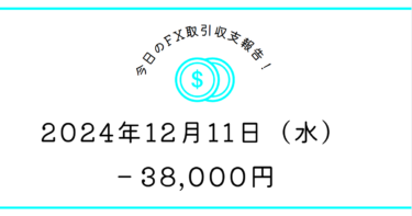 【2024年12月11日】FX収支取引記録｜どこまで負け続けられるか勝負