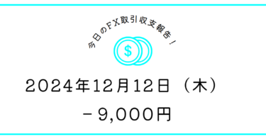 【2024年12月12日】FX収支取引記録｜人と話すことで気づかされる