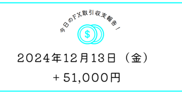 【2024年12月13日】FX収支取引記録｜金曜のNYはたじたじ病になりがち