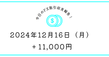 【2024年12月16日】FX収支取引記録｜殻を破れ根性なし