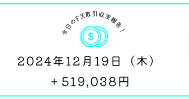 【2024年12月19日】FX収支取引記録｜久しぶりの快感